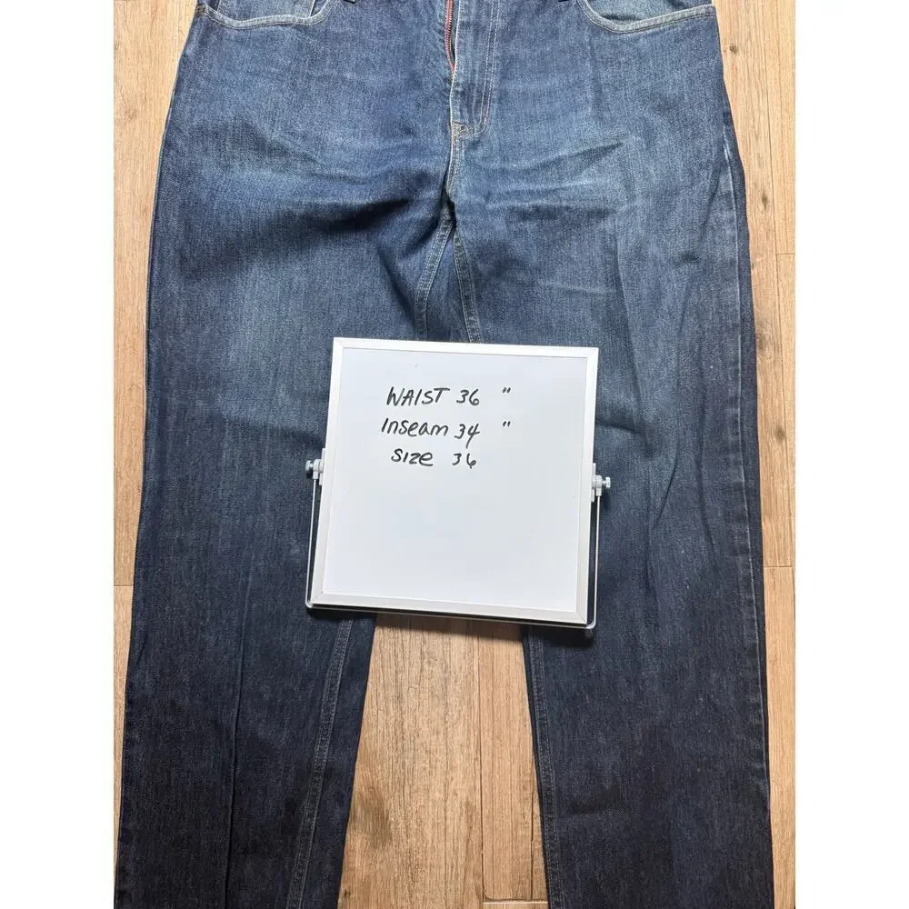 Tommy Hilfiger Classic Straight Jeans Mens 36x34 Dark Wash Denim Blue